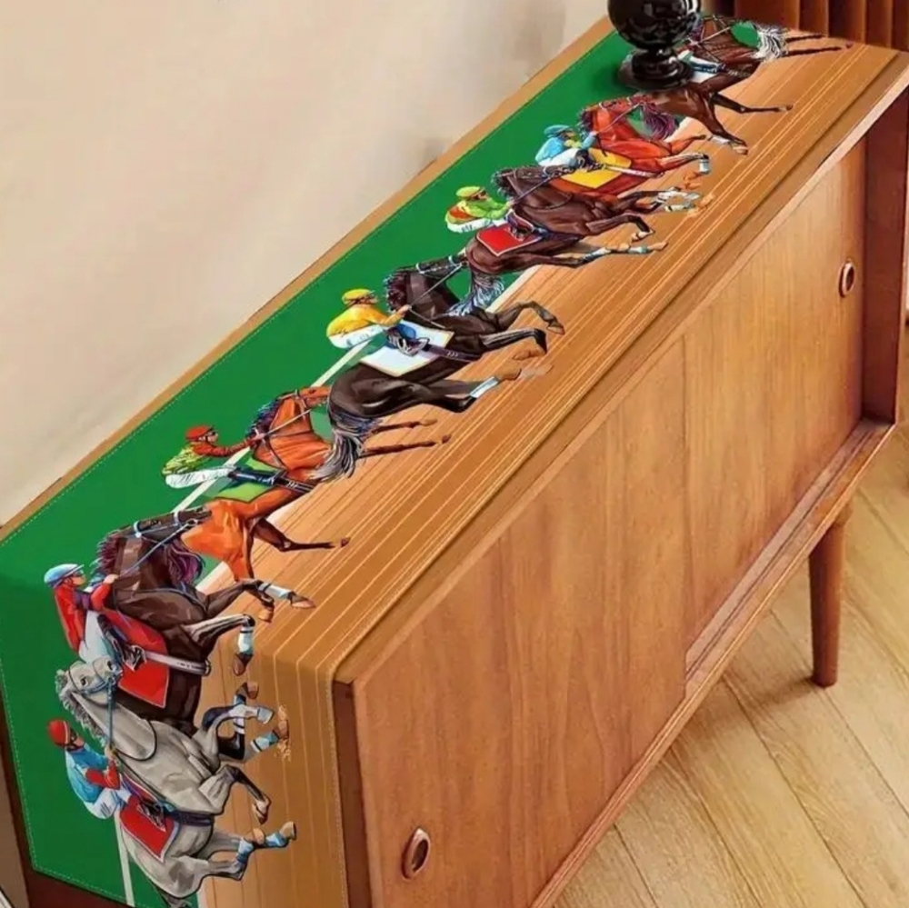New Equestrian table runner Kentucky Derby horse horses home decor table